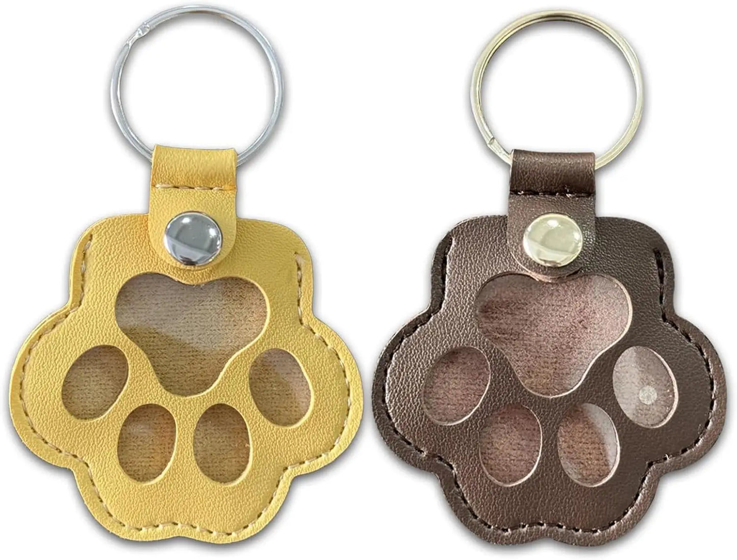 2PCS Leather Keychain Pet Hair Keepsake Charm for Cats & Dogs, Bag Accessory, 6*5.5*9.2CM, 22G, Includes Two Keychain