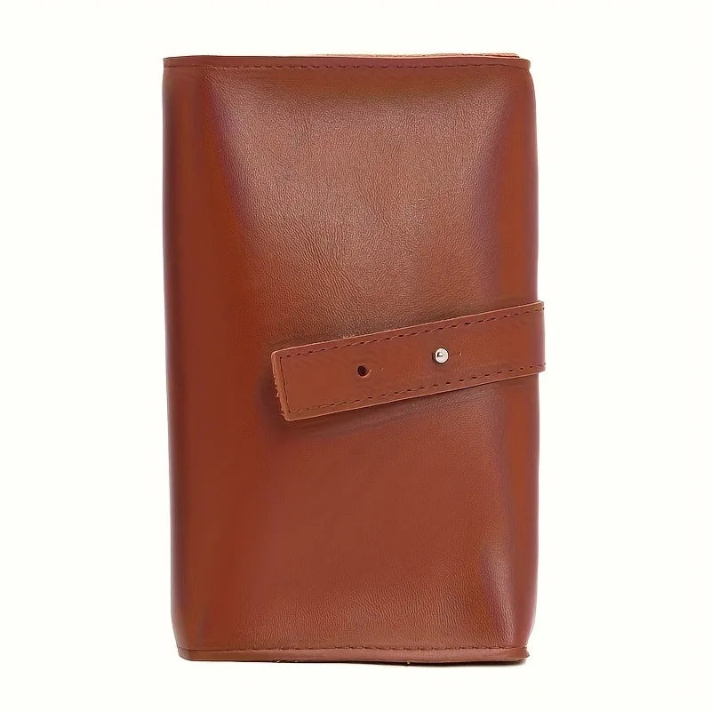 1pc PU Leather Multi-Compartment Organizer-Portable Tech School Accessories Case for Cables,Chargers,Pens-Durable Travel Storage