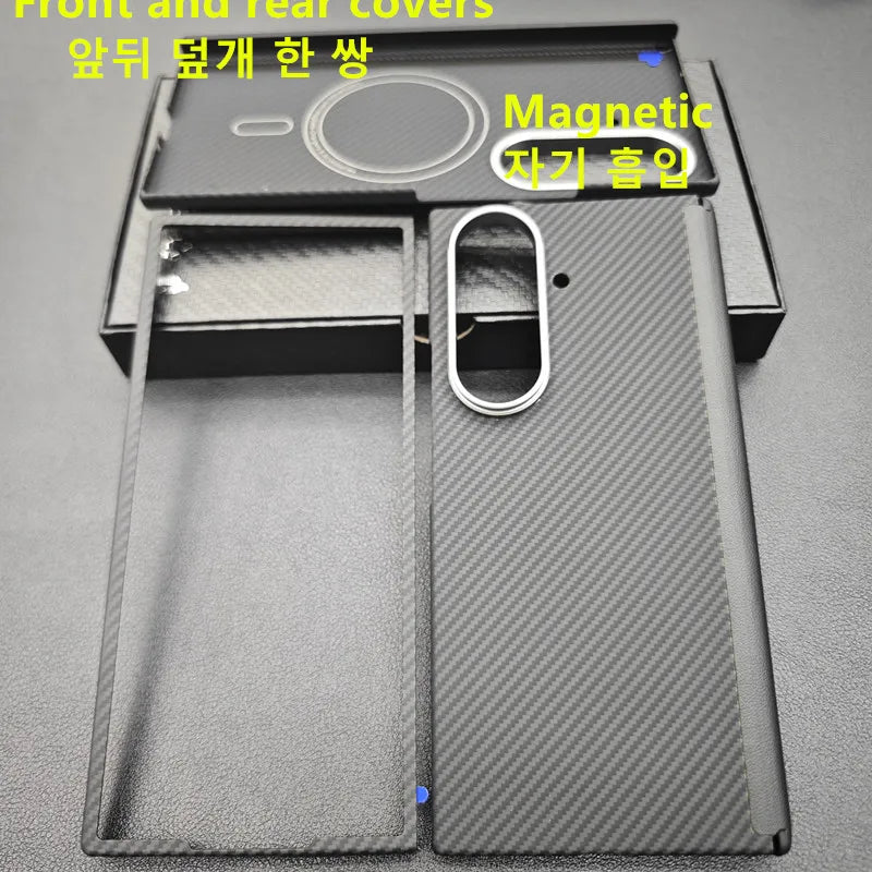 Aramid Magnetic Case For Samsung Galaxy Z Fold 7 Carbon Fiber Cover For Magsafe Case Shell Cover Mobile Phone Accessories