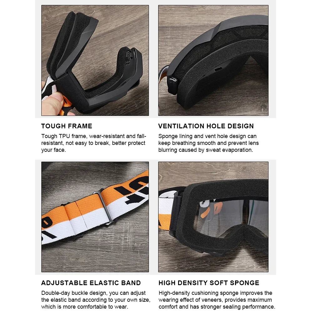 Protective Goggles Outdoor Motorcycle Windproof Sandproof Eyewear Motorcycle Accessories Ski Glasses Racing Off Road Goggles