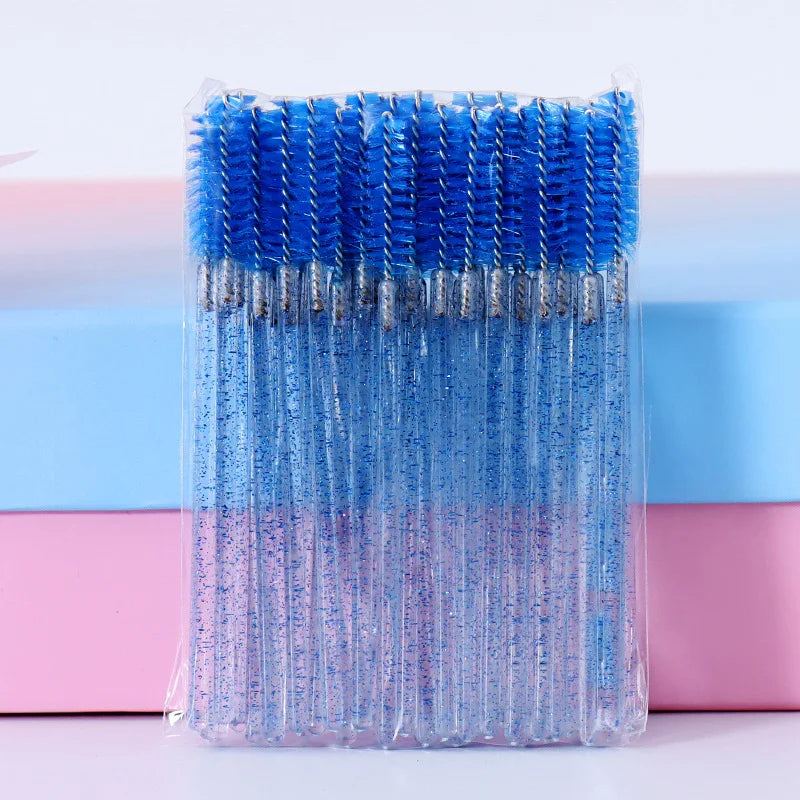 Disposable Crystal Eyelashes Brush Comb 50Pcs Eye Lashes Extension Mascara Wands Makeup Professional Makeup Beauty Tool