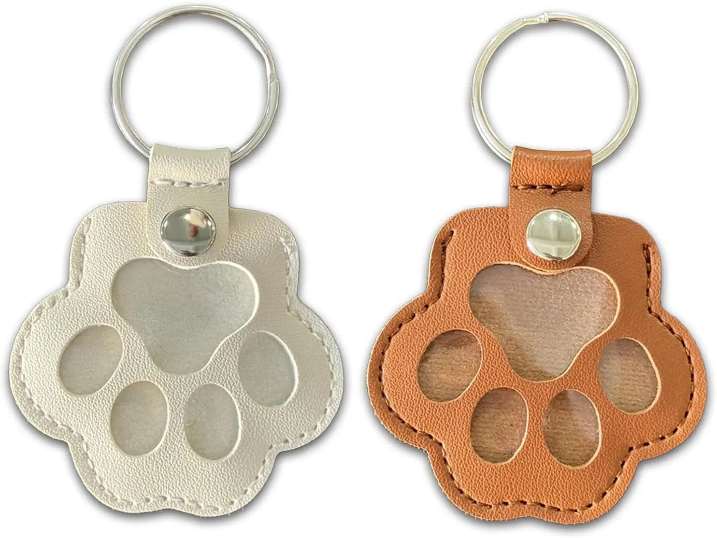 2PCS Leather Keychain Pet Hair Keepsake Charm for Cats & Dogs, Bag Accessory, 6*5.5*9.2CM, 22G, Includes Two Keychain