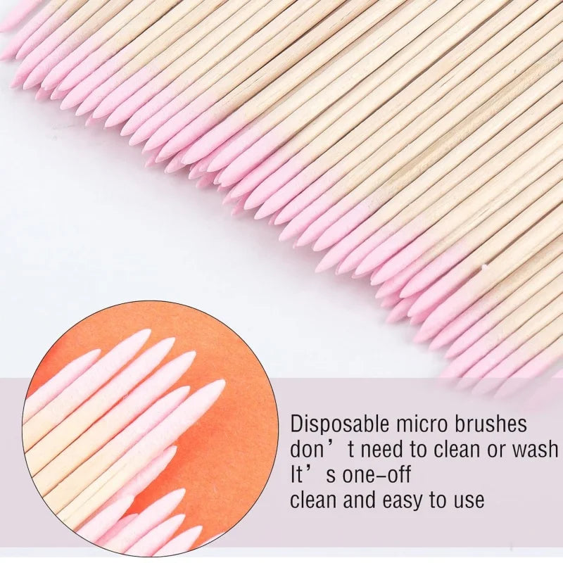 100/300/500Pcs Disposable Wood Cotton Swab Double Head Lipstick Ear Swabs Eyelash Cleaning Cotton Buds Manicure Beauty Supplies