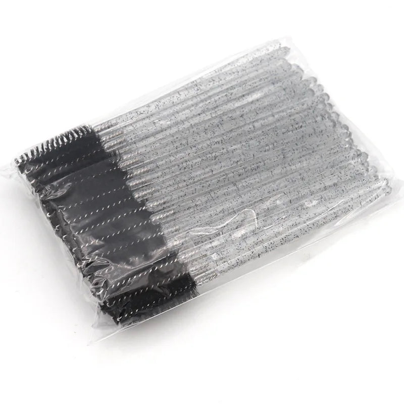 Disposable Crystal Eyelashes Brush Comb 50Pcs Eye Lashes Extension Mascara Wands Makeup Professional Makeup Beauty Tool