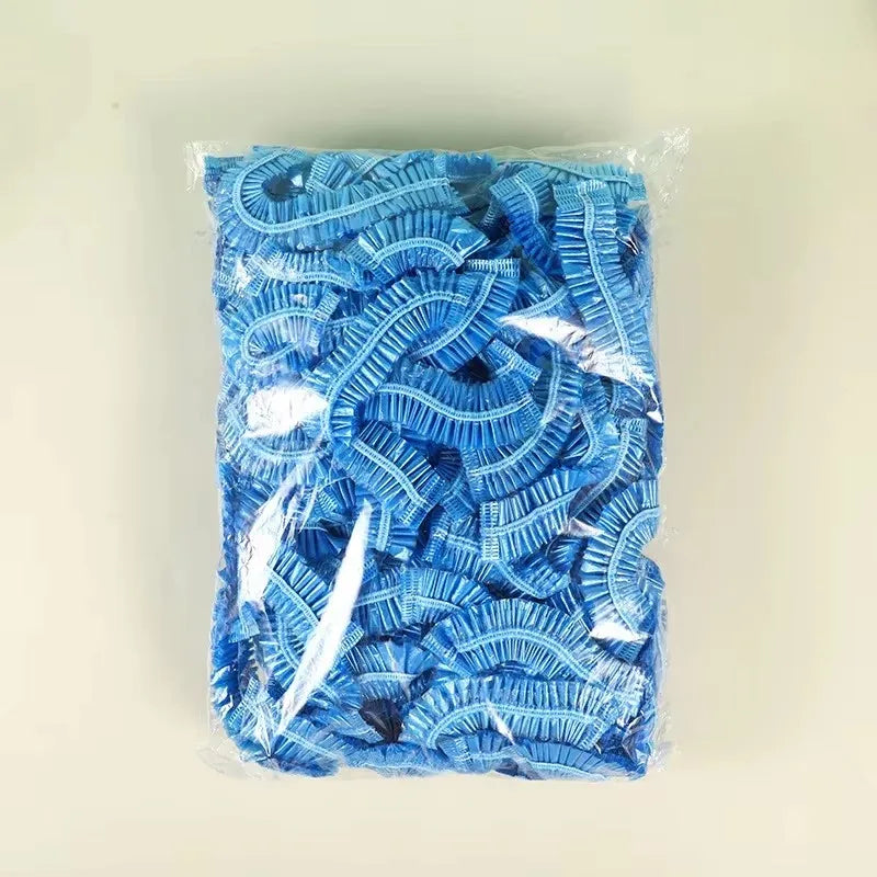 100/300pcs Disposable Plastic Shower Cap Elastic Disposable Shower Caps Anti Dust Waterproof Hat  Hair Salon Beauty Accessories