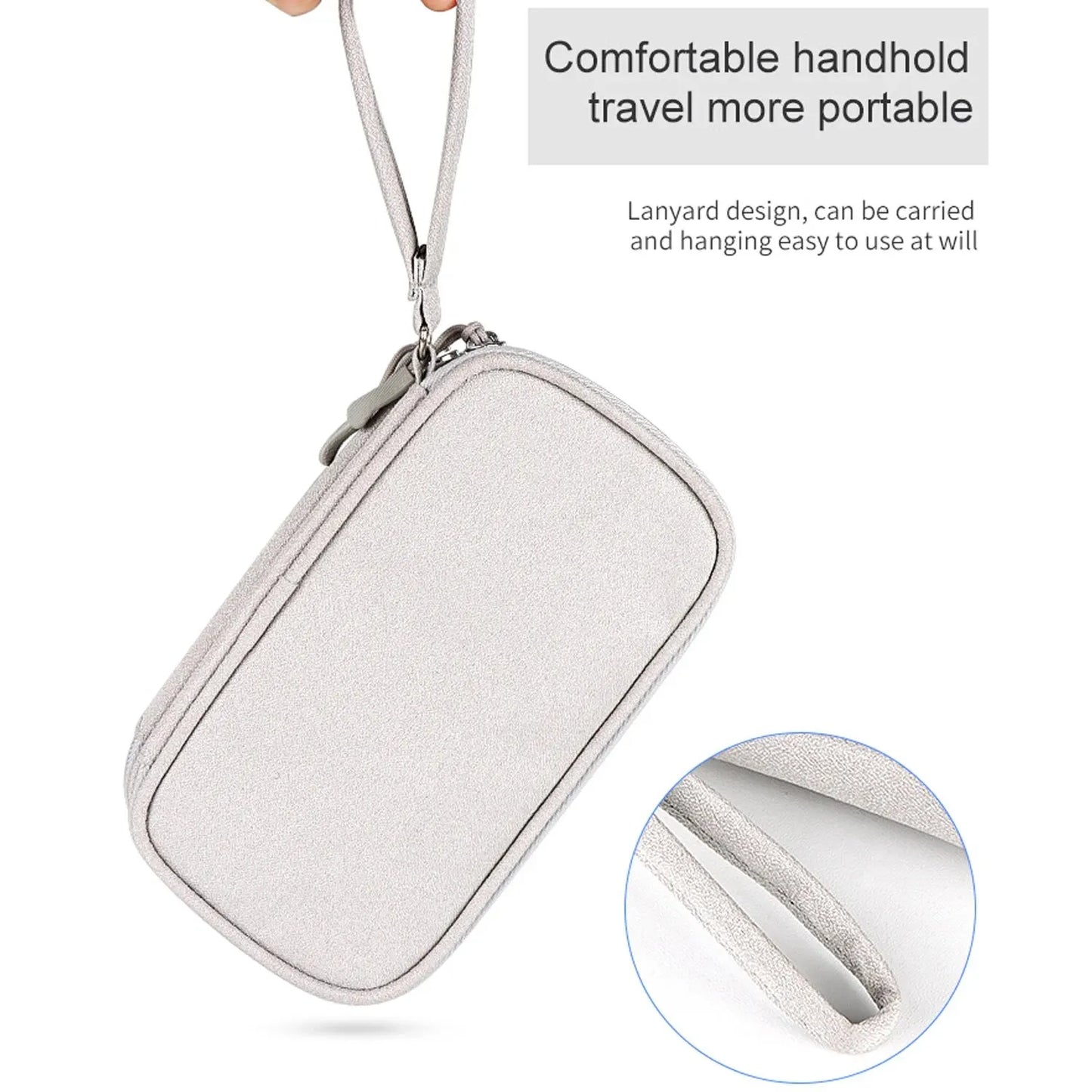 Data Cable Storage Bag Waterproof Portable Carry Case Layers Storage Bag Travel Organizer Bag for Cable Cord USB Charger