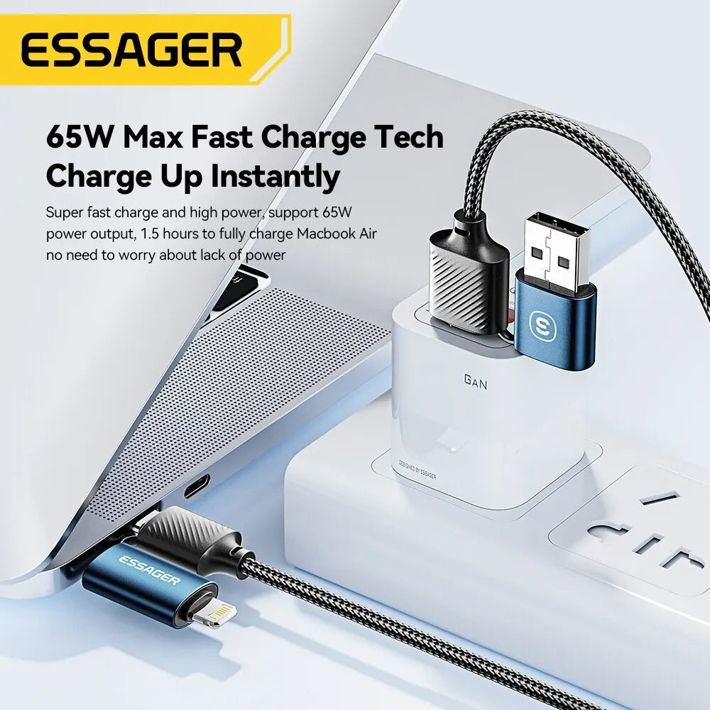 Essager 2 In 2 USB Fast Charging Cable For Samsung Xiaomi Huawei Apple Mobile Phone USB Type C Tablet Charging Cable Accessories