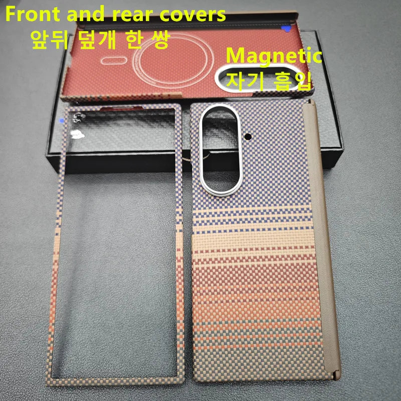 Aramid Magnetic Case For Samsung Galaxy Z Fold 7 Carbon Fiber Cover For Magsafe Case Shell Cover Mobile Phone Accessories